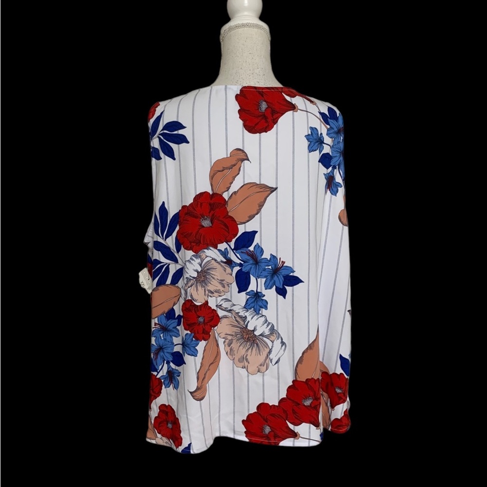 NWT LIZ CLAIBORNE CAREER SLEEVELESS FLORAL PRINT TOP 2X PLUS - Picture 7 of 10